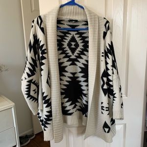 Women’s black and white cardigan